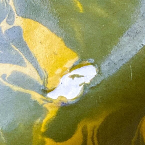 Set/5 Vintage Enamelware Divided Plates 12” Green, Mustard Yellow Graniteware - Picture 7 of 12